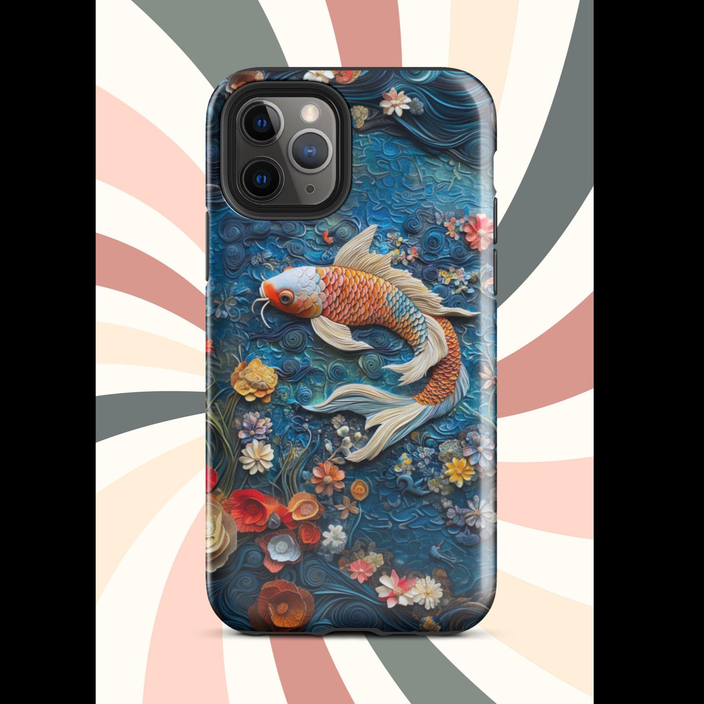 Tough Case for iPhone®, Koi Fish, Fish phone case, iphone 15 cell phone case, c;lay phone case, anutcase