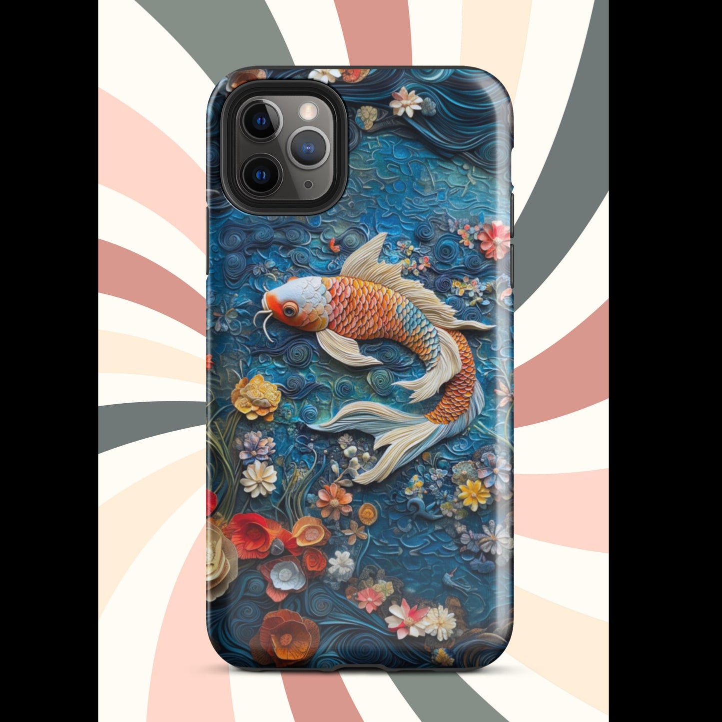 Tough Case for iPhone®, Koi Fish, Fish phone case, iphone 15 cell phone case, c;lay phone case, anutcase