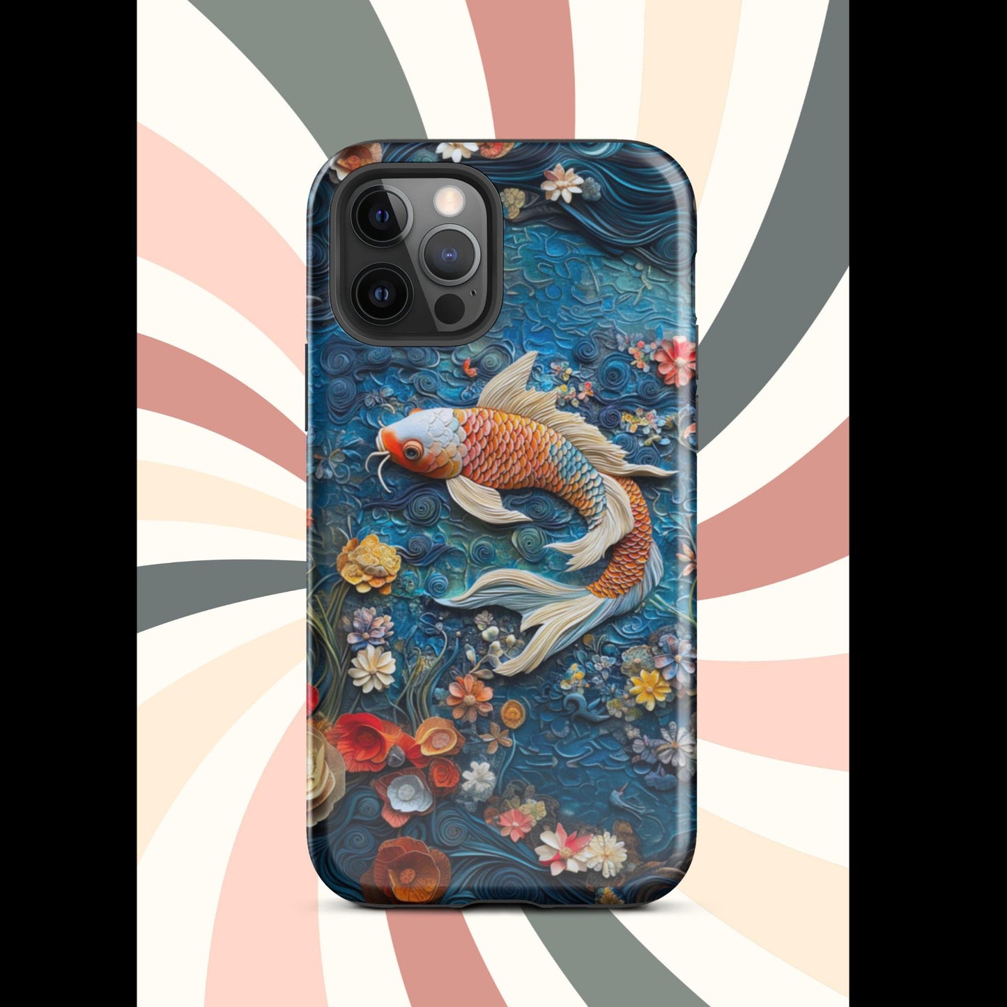 Tough Case for iPhone®, Koi Fish, Fish phone case, iphone 15 cell phone case, c;lay phone case, anutcase