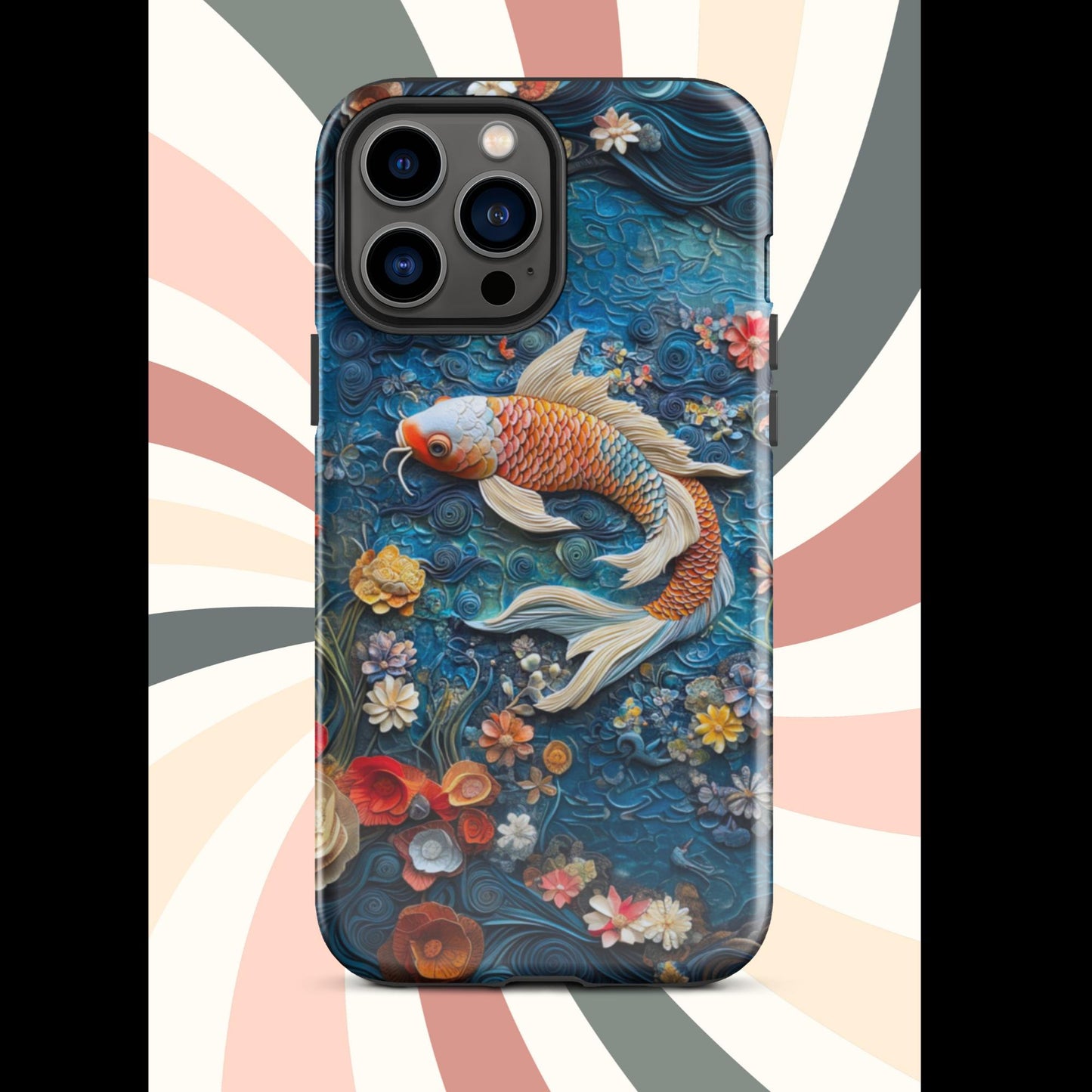 Tough Case for iPhone®, Koi Fish, Fish phone case, iphone 15 cell phone case, c;lay phone case, anutcase