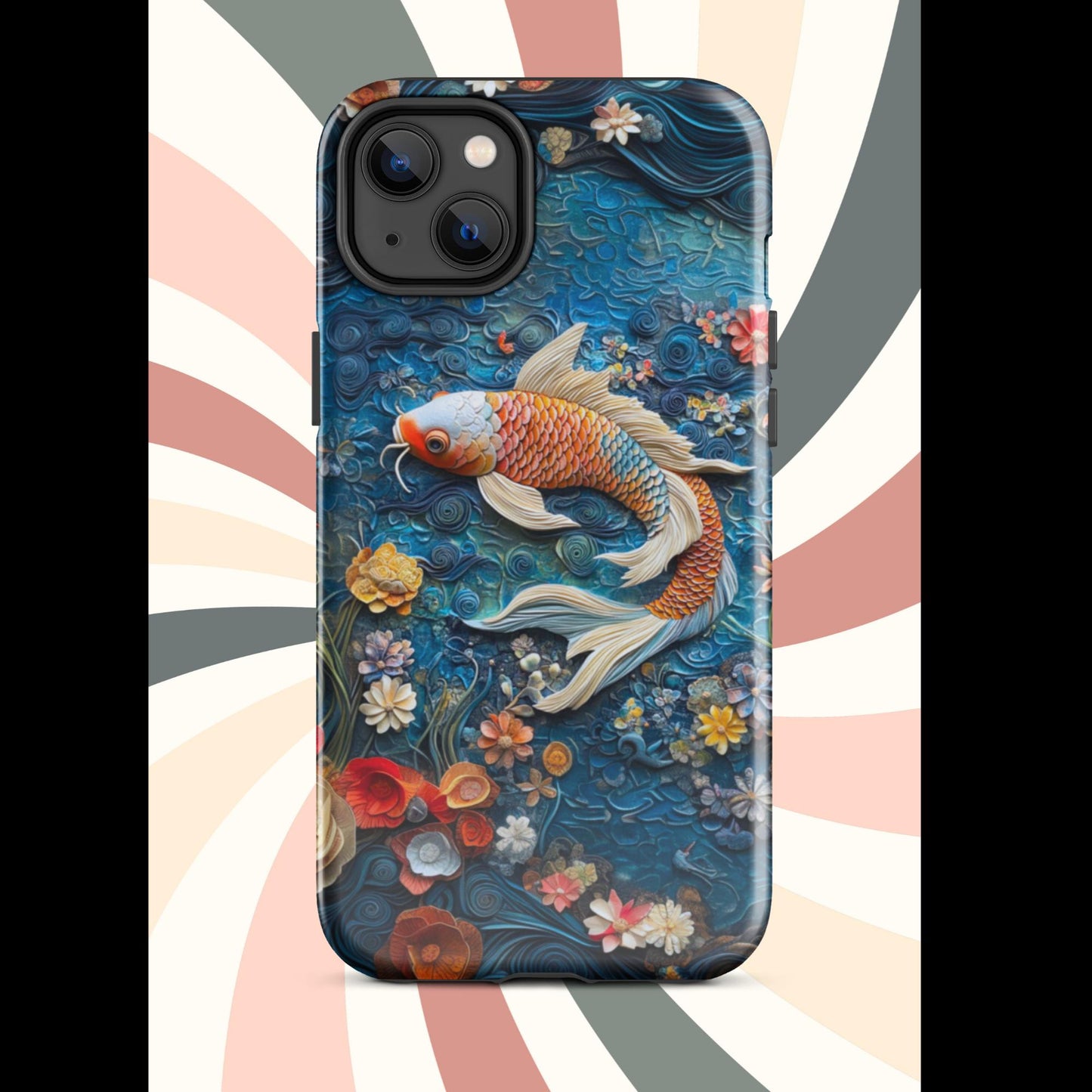 Tough Case for iPhone®, Koi Fish, Fish phone case, iphone 15 cell phone case, c;lay phone case, anutcase