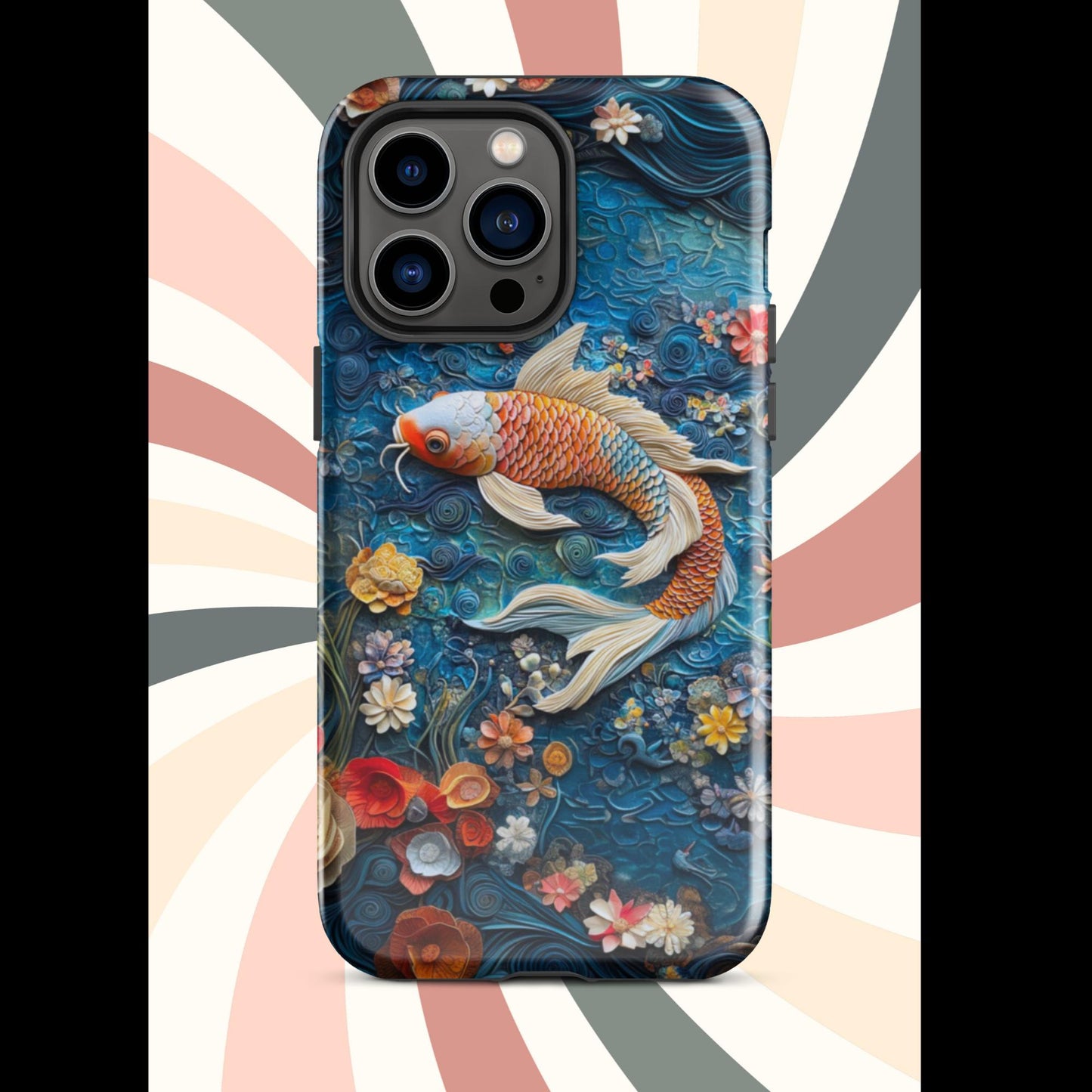 Tough Case for iPhone®, Koi Fish, Fish phone case, iphone 15 cell phone case, c;lay phone case, anutcase