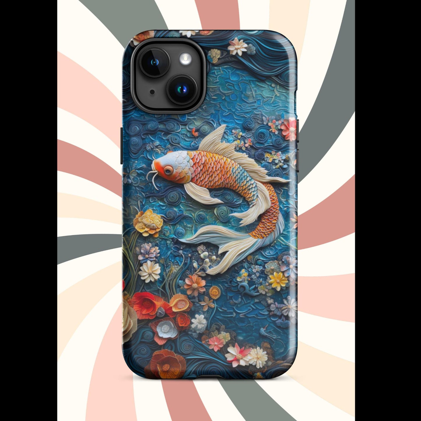 Tough Case for iPhone®, Koi Fish, Fish phone case, iphone 15 cell phone case, c;lay phone case, anutcase