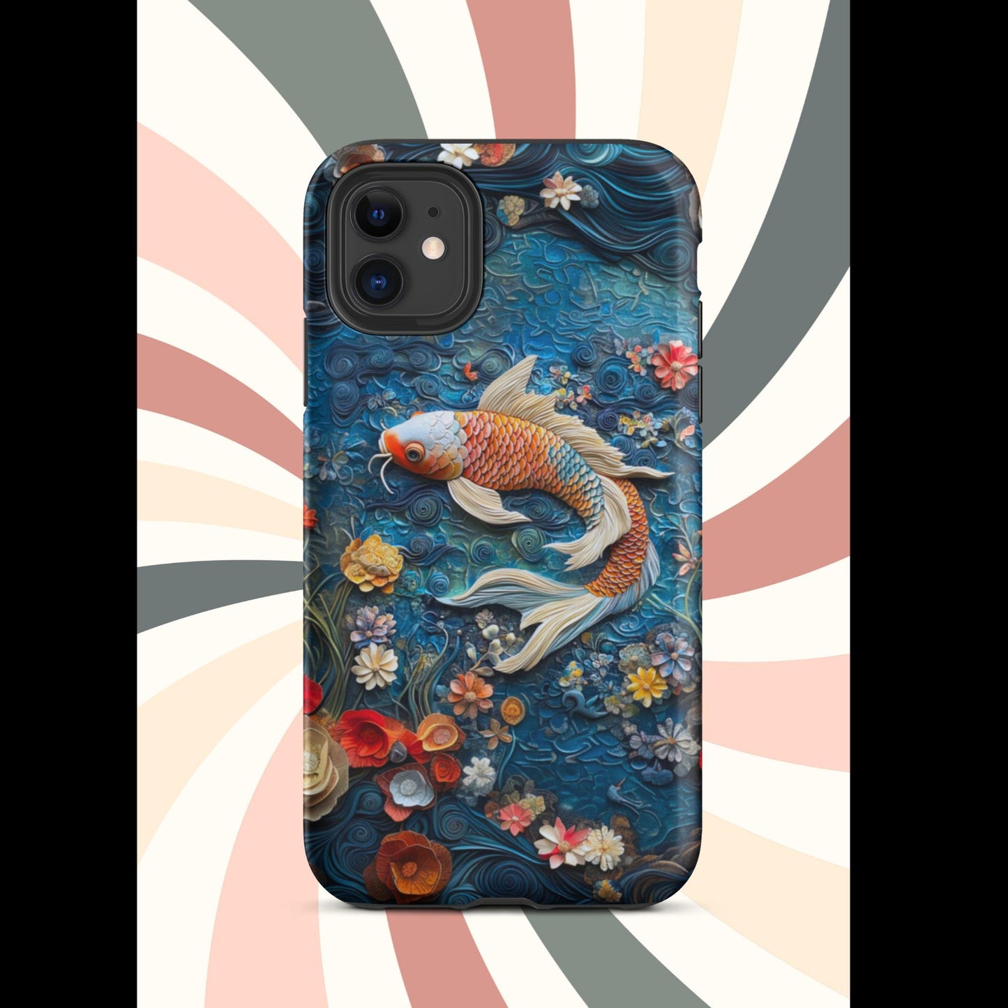 Tough Case for iPhone®, Koi Fish, Fish phone case, iphone 15 cell phone case, c;lay phone case, anutcase