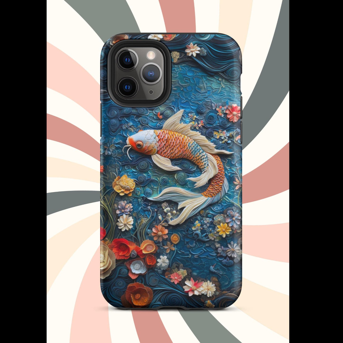 Tough Case for iPhone®, Koi Fish, Fish phone case, iphone 15 cell phone case, c;lay phone case, anutcase