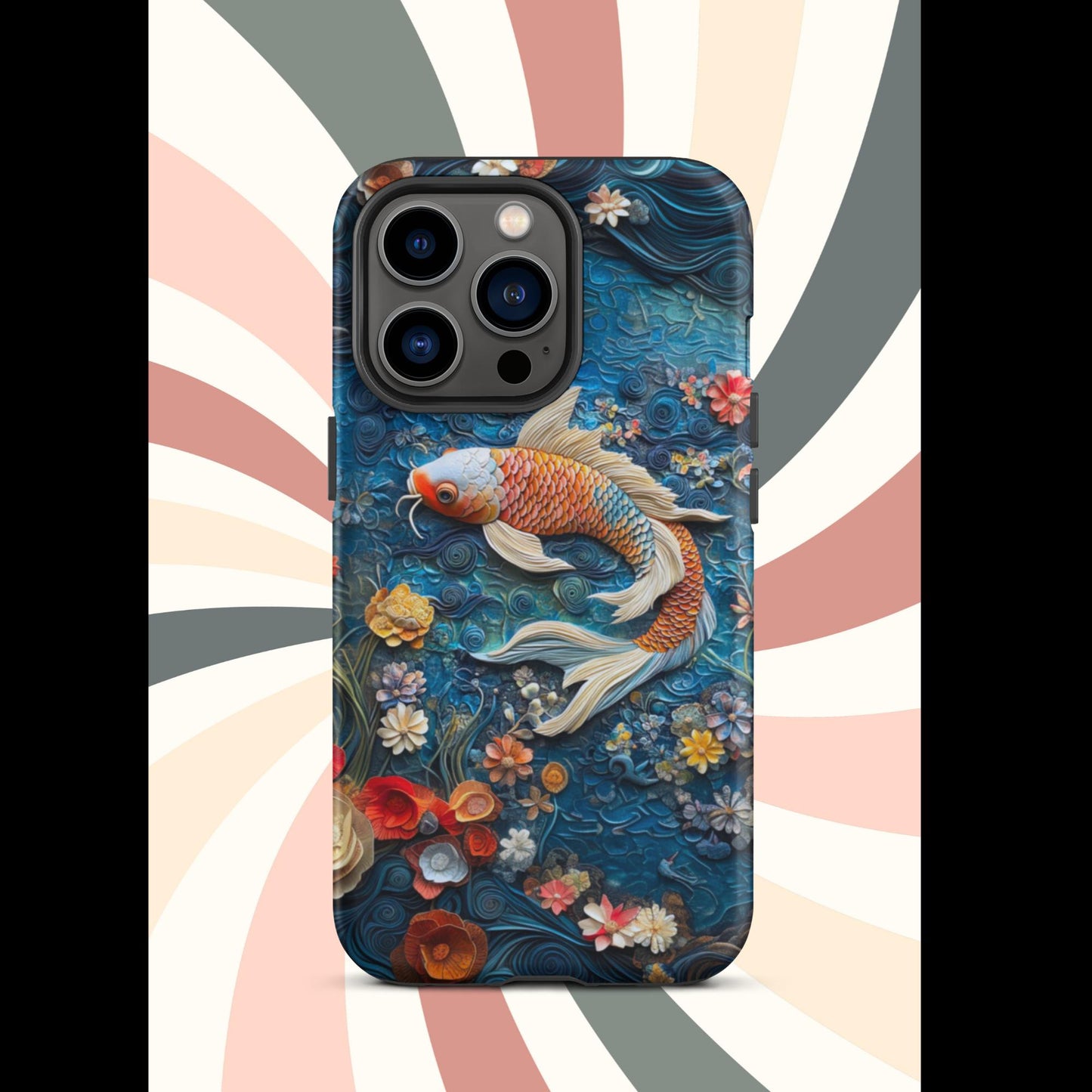 Tough Case for iPhone®, Koi Fish, Fish phone case, iphone 15 cell phone case, c;lay phone case, anutcase