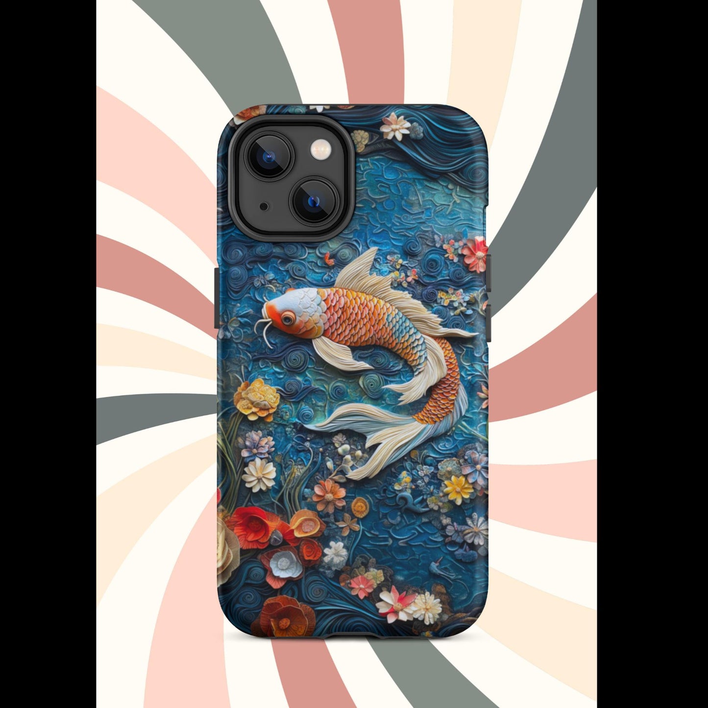 Tough Case for iPhone®, Koi Fish, Fish phone case, iphone 15 cell phone case, c;lay phone case, anutcase