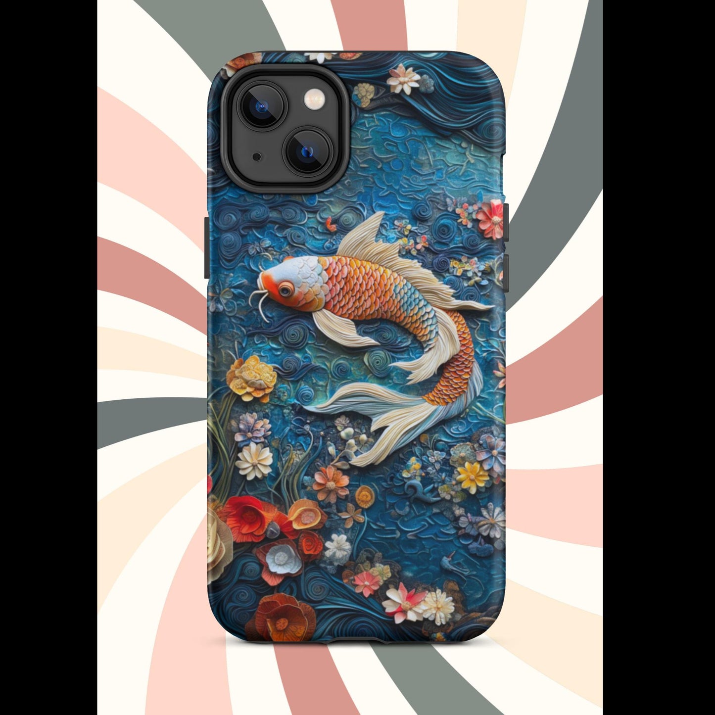 Tough Case for iPhone®, Koi Fish, Fish phone case, iphone 15 cell phone case, c;lay phone case, anutcase