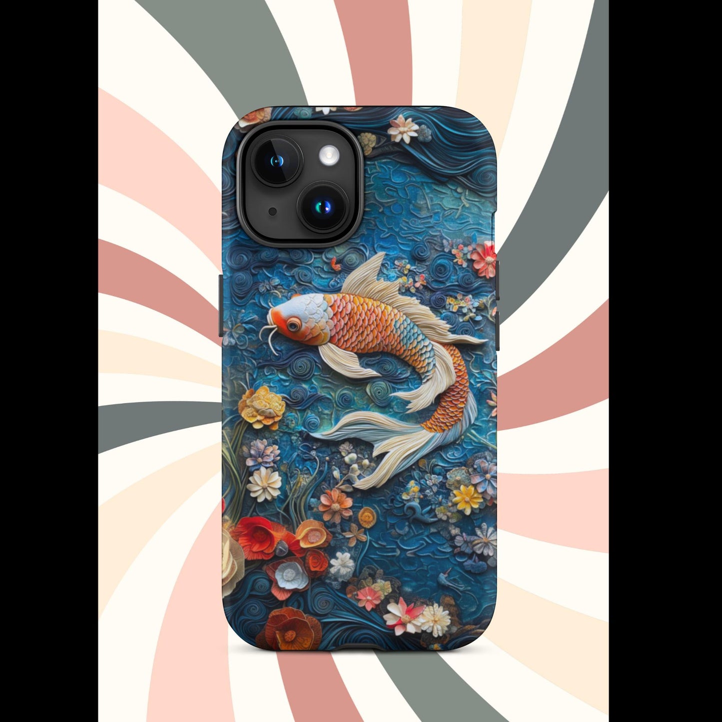 Tough Case for iPhone®, Koi Fish, Fish phone case, iphone 15 cell phone case, c;lay phone case, anutcase