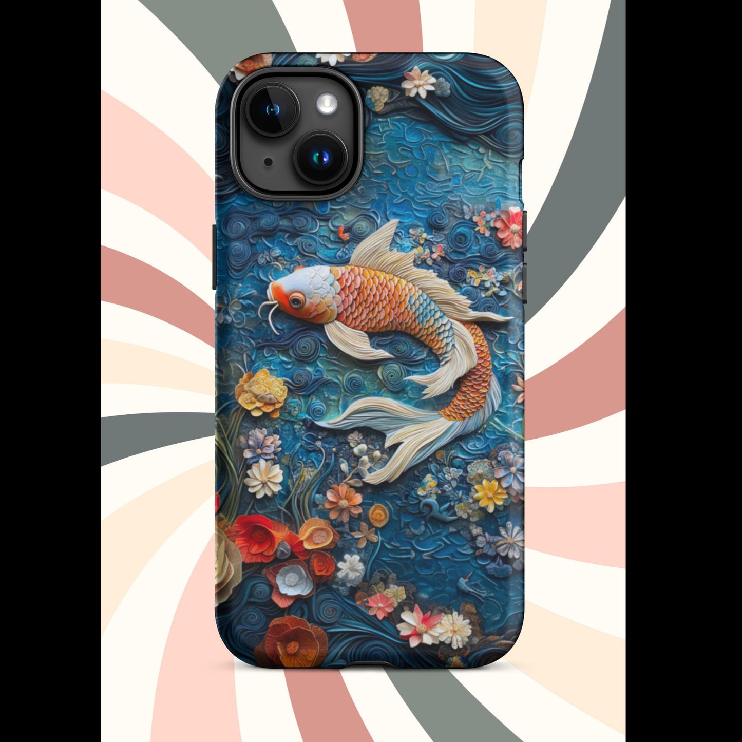 Tough Case for iPhone®, Koi Fish, Fish phone case, iphone 15 cell phone case, c;lay phone case, anutcase