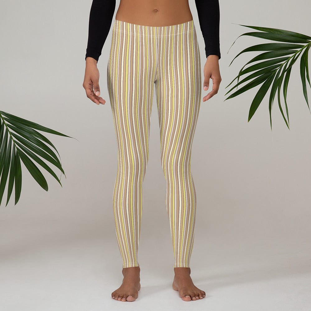 Tan striped activewear Leggings for Women Trend 2022