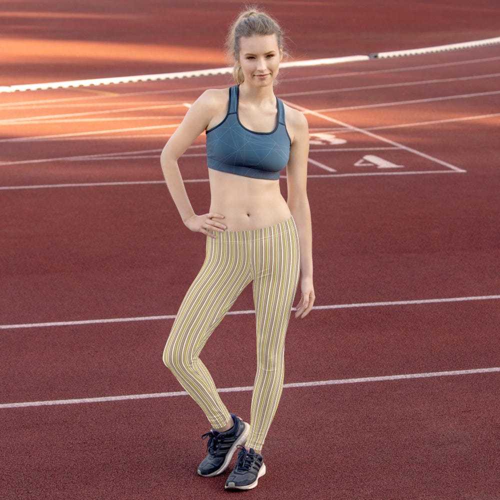 Tan striped activewear Leggings for Women Trend 2022