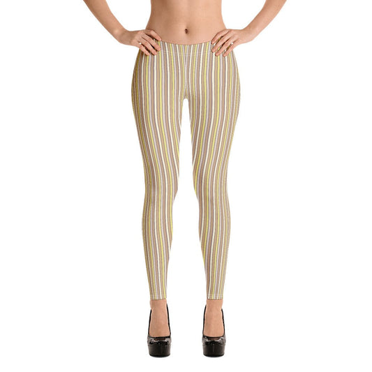 Tan striped activewear Leggings for Women Trend 2022