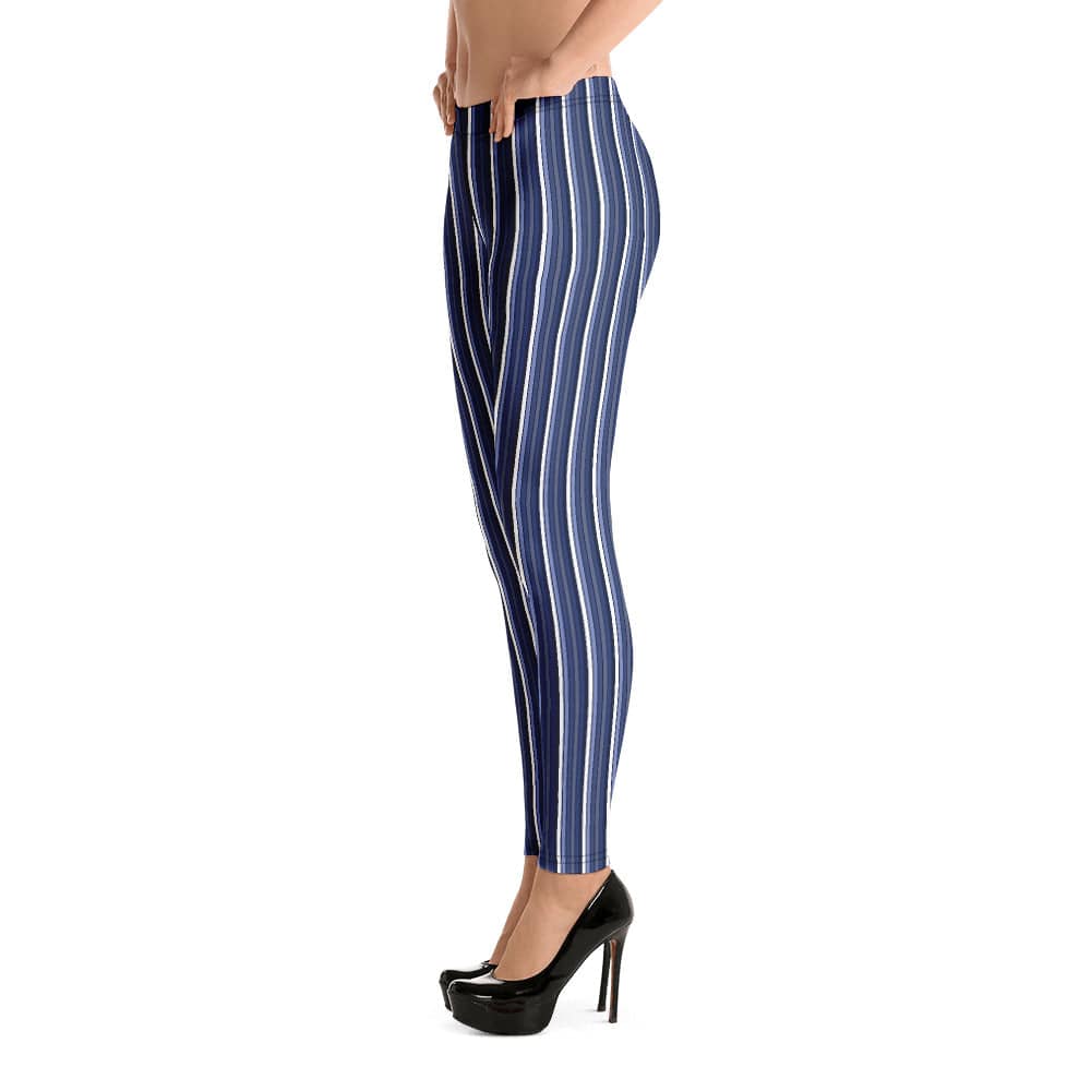 Womens Blue Striped Leggings activewear yoga pants Trend 2022