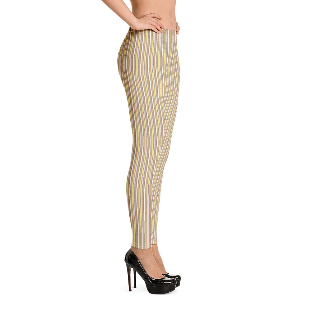 Tan striped activewear Leggings for Women Trend 2022