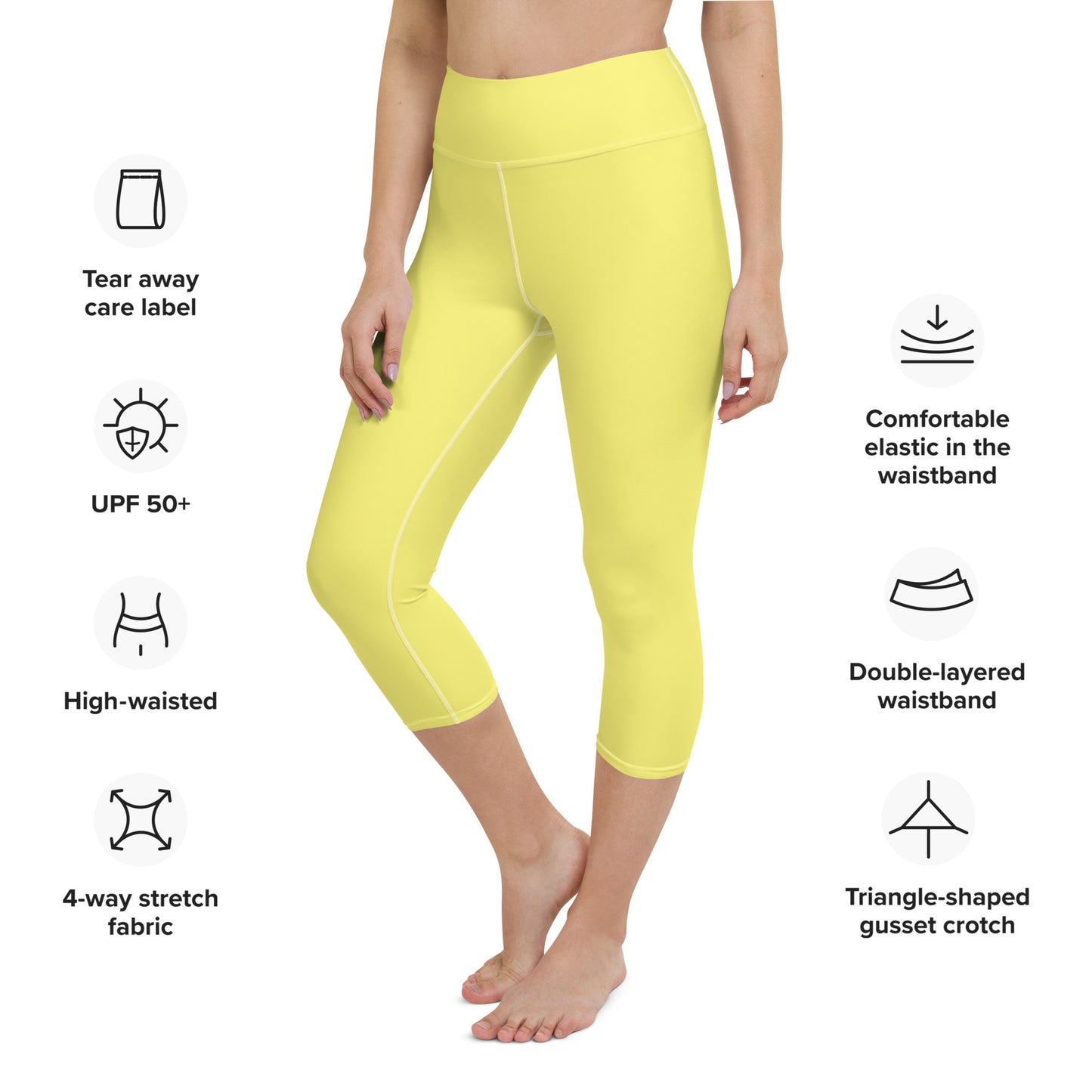 Yoga yellow Capri Leggings