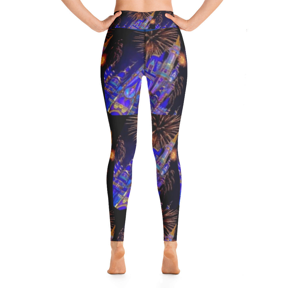 Yoga Pants Cute Castle design by Roxy Maverick