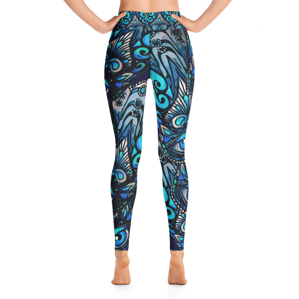 Women's Blue Eye, Evil eye Activewear Yoga Leggings, Blue exercise clothing