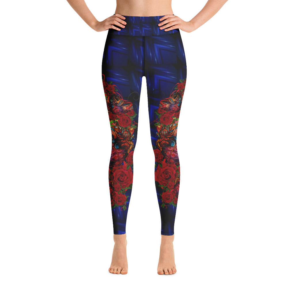 Yoga Leggings Blue skulls, Women's Activewear Exercise clothing