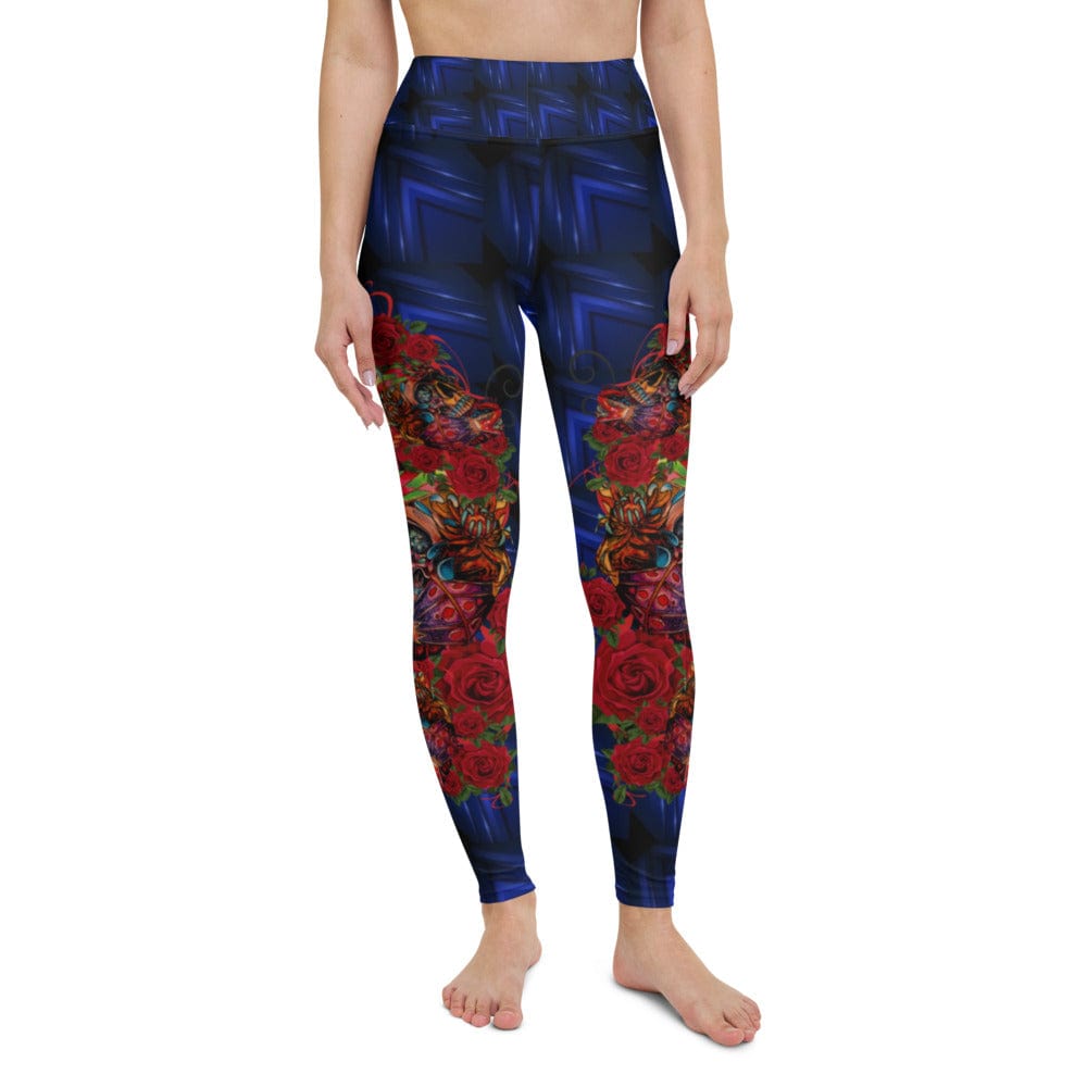 Yoga Leggings Blue skulls, Women's Activewear Exercise clothing