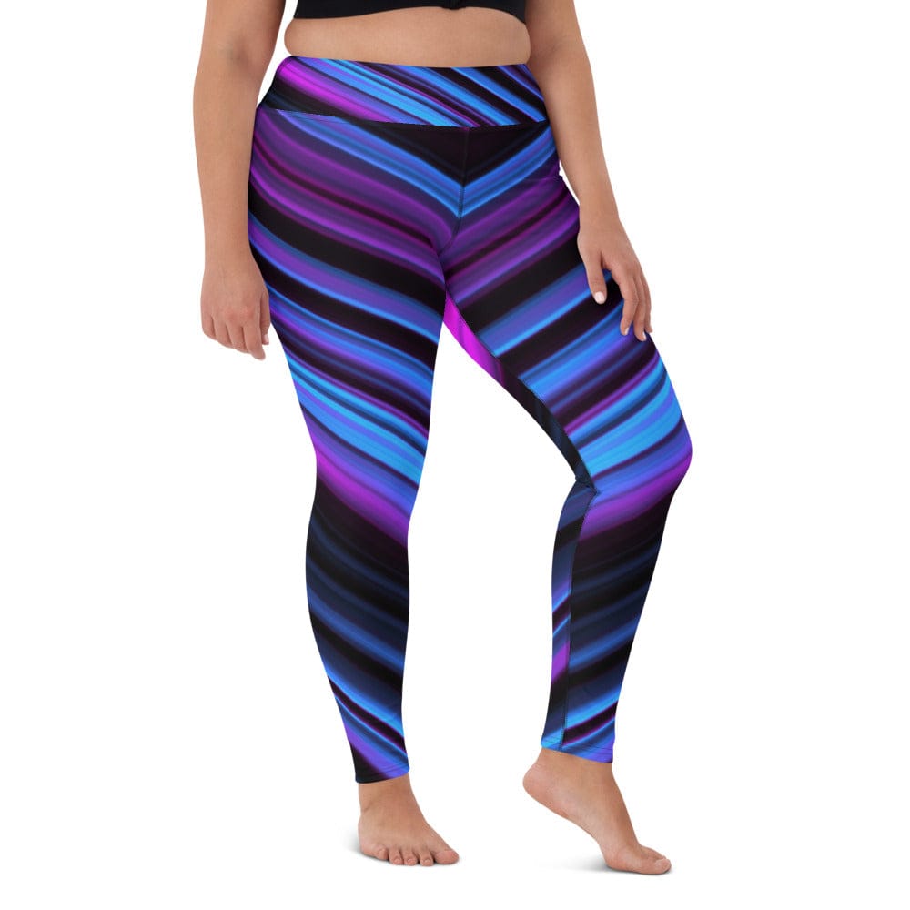 Women's Blue Energy Yoga activewear Leggings, Great for exercising and dancing