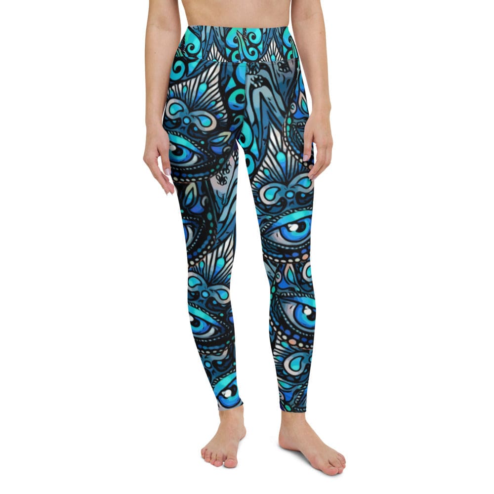 Women's Blue Eye, Evil eye Activewear Yoga Leggings, Blue exercise clothing