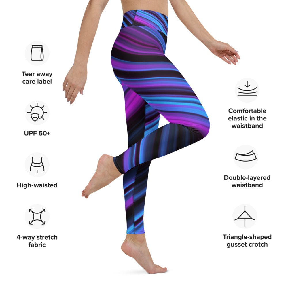 Women's Blue Energy Yoga activewear Leggings, Great for exercising and dancing